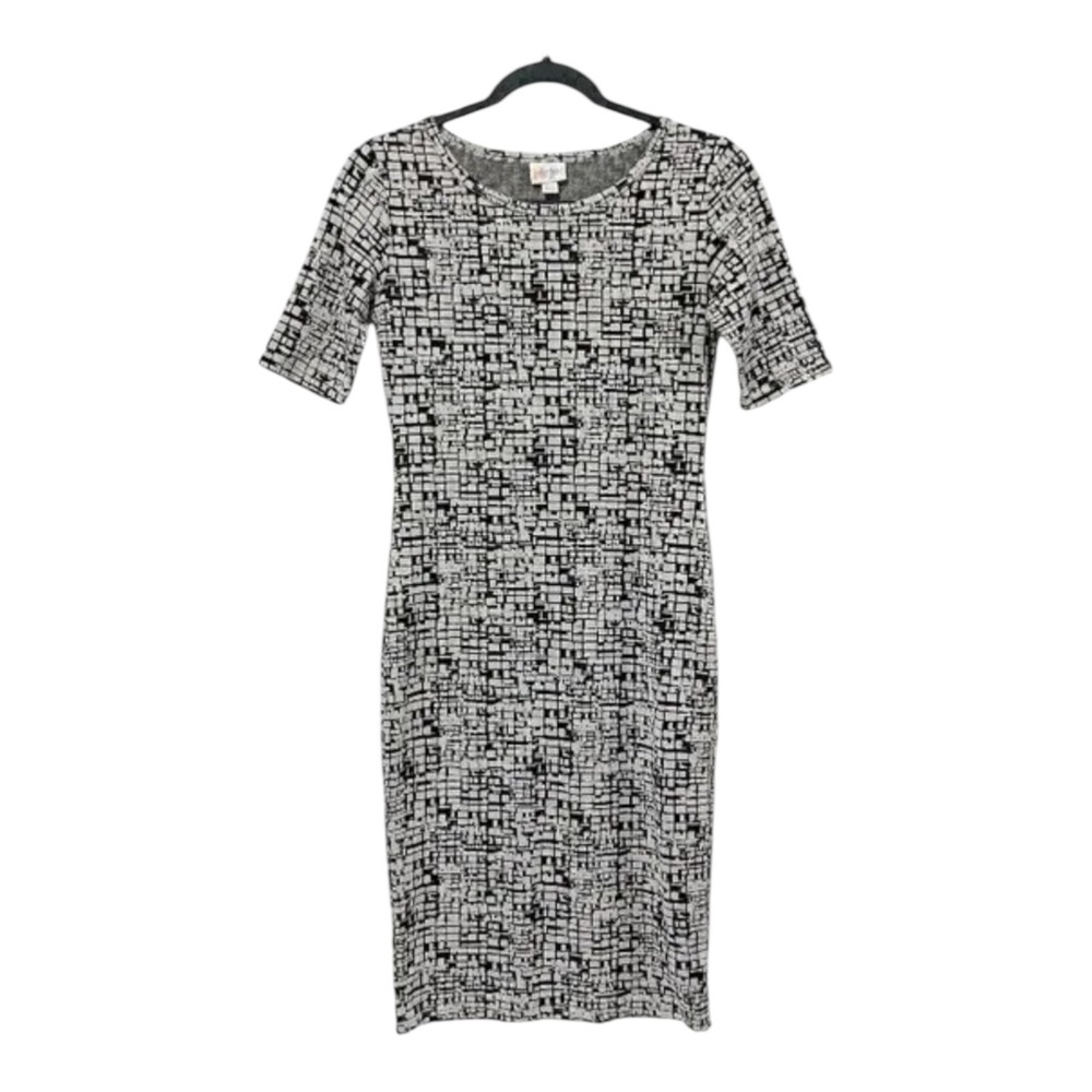 LuLaRoe Casual Dress‎ Geometric Print Fitted Short Sleeve Size XXS